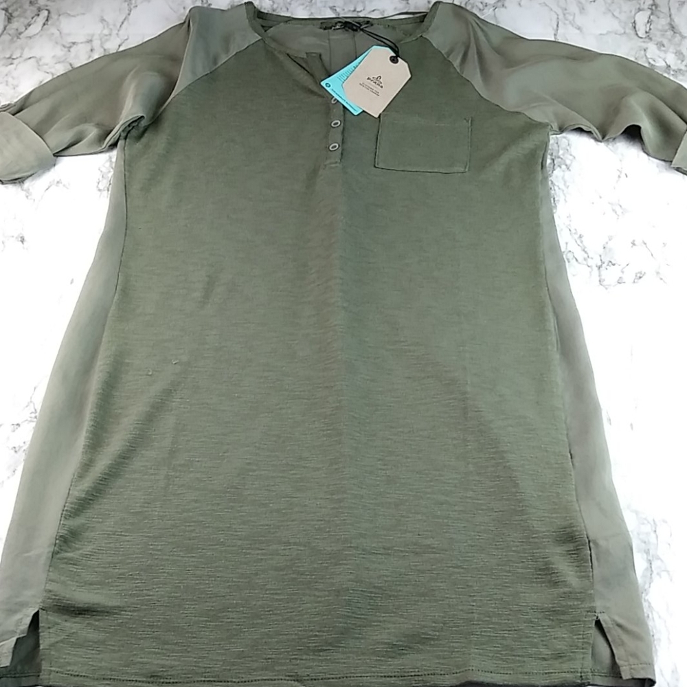 Prana Hensley Henley Dress Forest Green